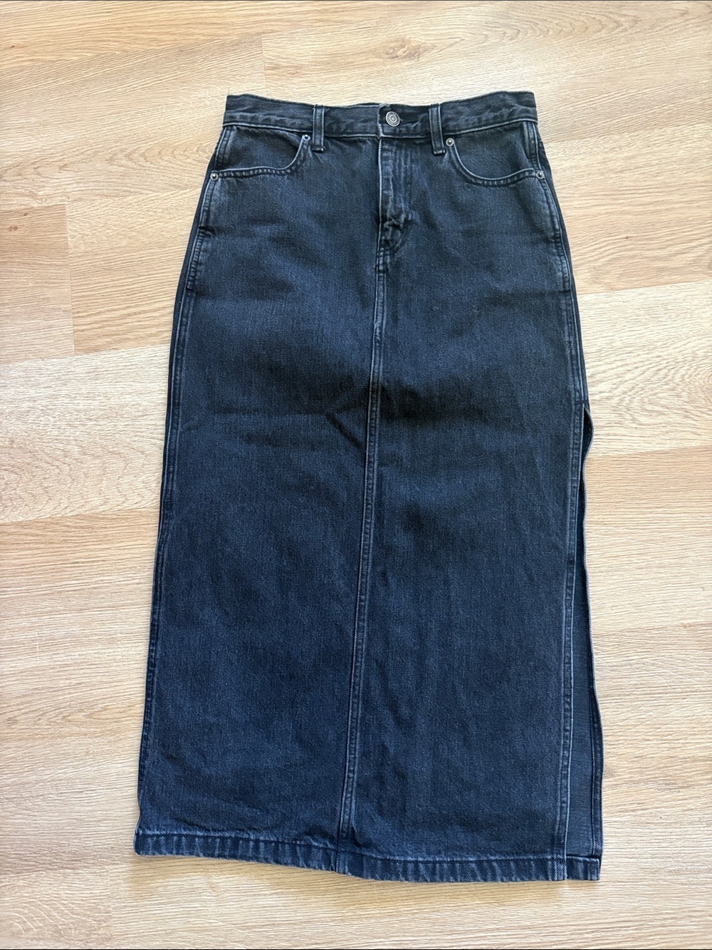 TNA Black Denim Pencil Skirt